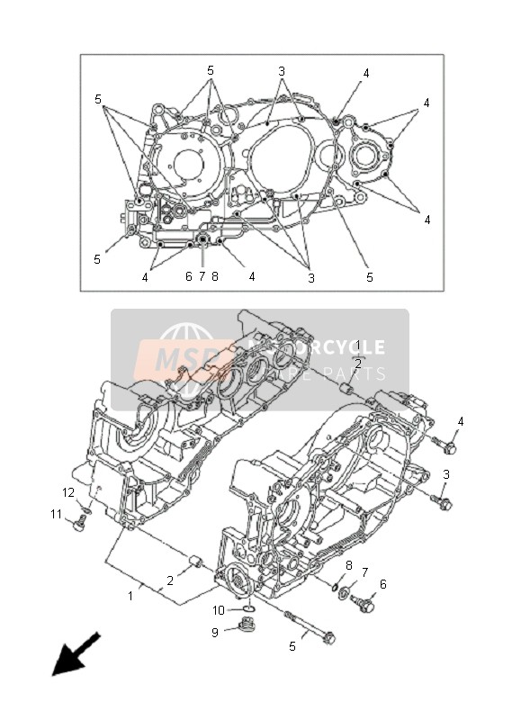 Yamaha XP500 T-MAX 2005 Crankcase for a 2005 Yamaha XP500 T-MAX